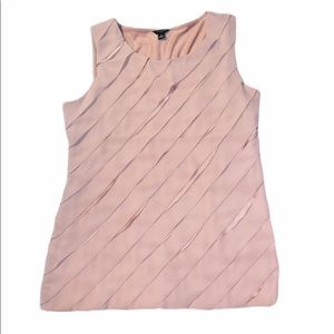 Ann Taylor Diagonal Layered Tan Tank Top